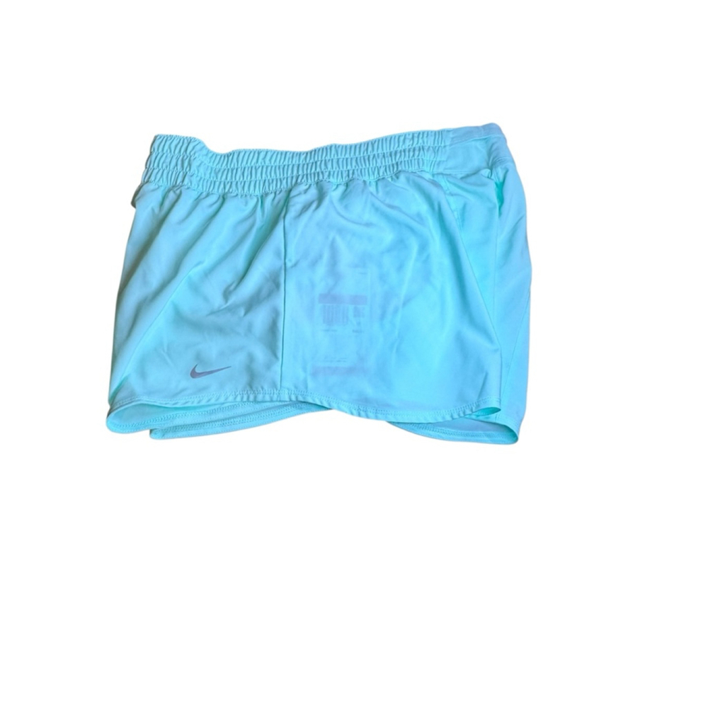 Women's Nike Athletic Shorts L Light Blue/green e61 - Picture 3 of 4